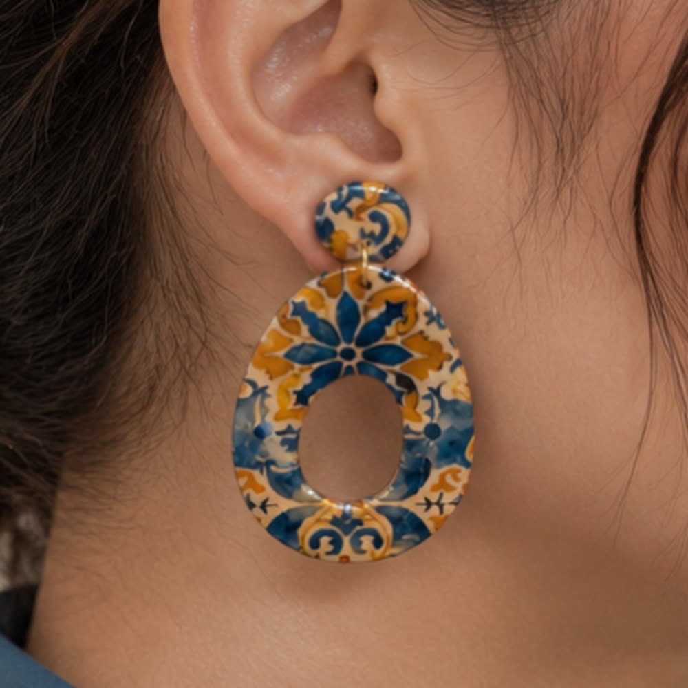 گوشواره رزینی دست ساز طرح سنتی
